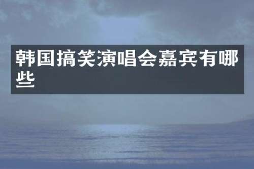 韩国搞笑演唱会嘉宾有哪些