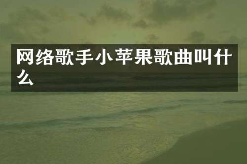 网络歌手小苹果歌曲叫什么