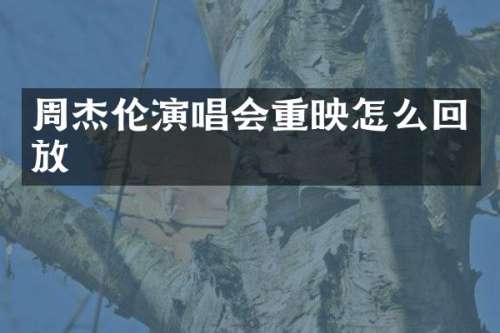 周杰伦演唱会重映怎么回放