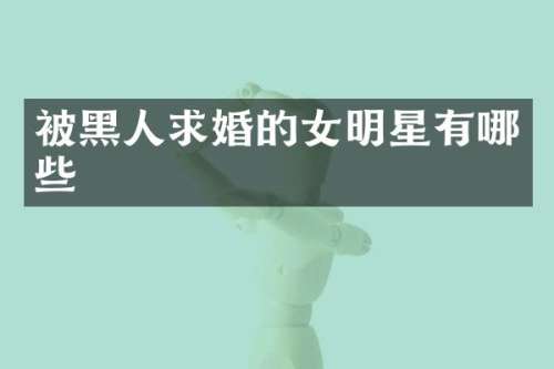 被黑人求婚的女明星有哪些
