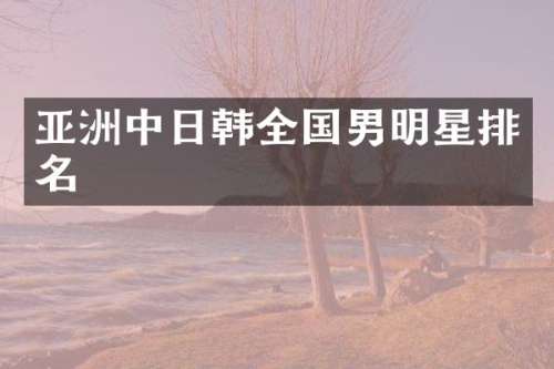 亚洲中日韩全国男明星排名