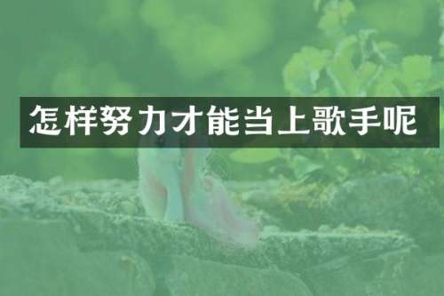 怎样努力才能当上歌手呢