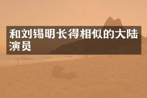 和刘锡明长得相似的大陆演员