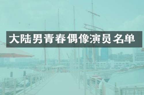 大陆男青春偶像演员名单