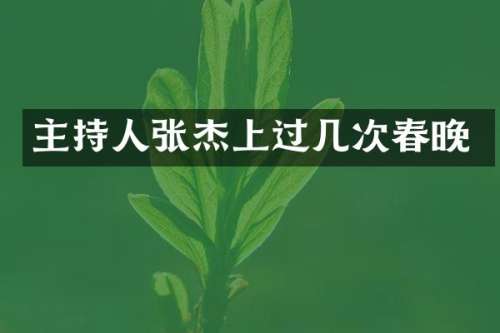 主持人张杰上过几次
