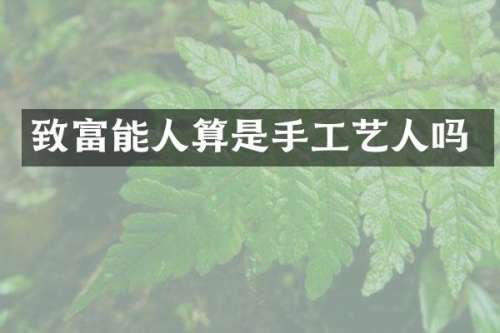 致富能人算是手工艺人吗