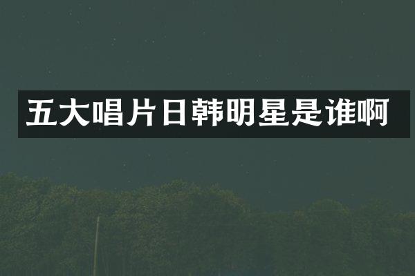 五大唱片日韩明星是谁啊