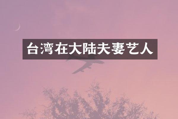 台湾在大陆夫妻艺人