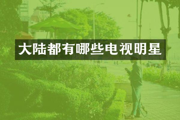 大陆都有哪些电视明星