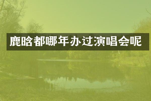 鹿晗都哪年办过演唱会呢