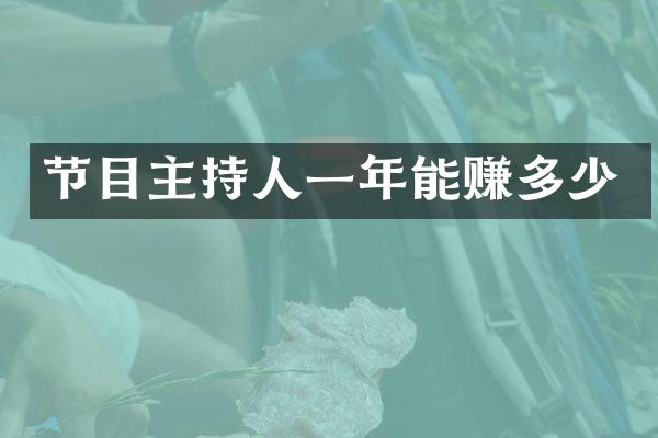 节目主持人一年能赚多少