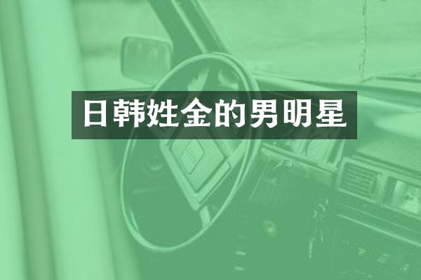 日韩姓金的男明星
