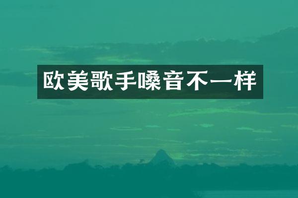 欧美歌手嗓音不一样