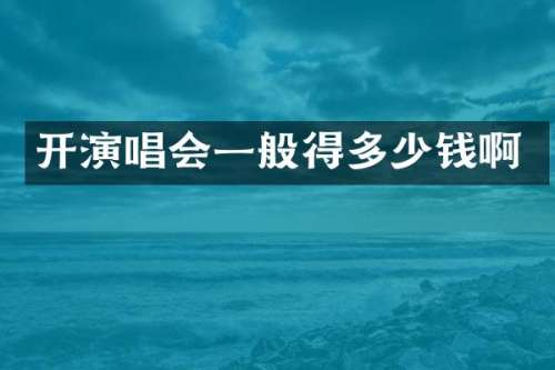 开演唱会一般得多少钱啊