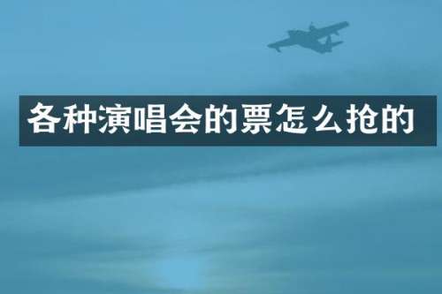 各种演唱会的票怎么抢的