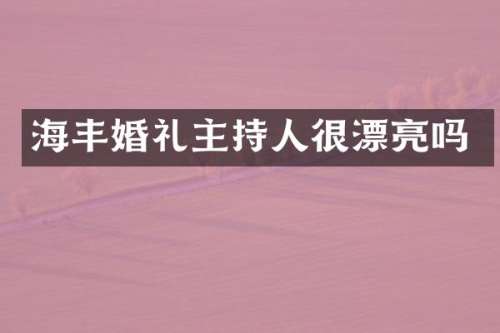 海丰婚礼主持人很漂亮吗