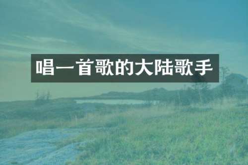 唱一首歌的大陆歌手
