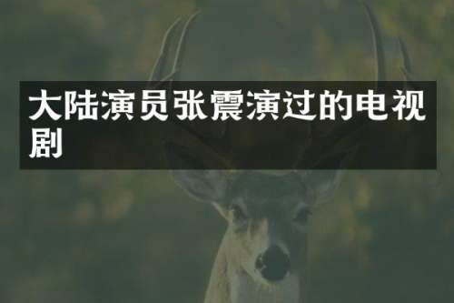 大陆演员演过的电视剧