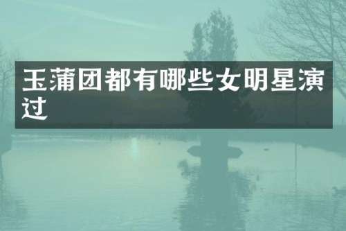 都有哪些女明星演过