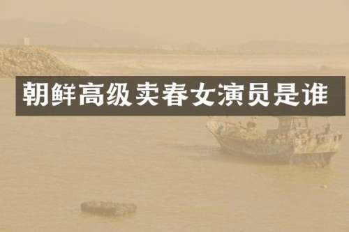 朝鲜高级卖春女演员是谁