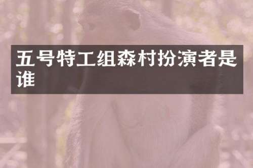 五号特工组森村扮演者是谁