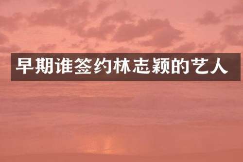 早期谁签约林志颖的艺人