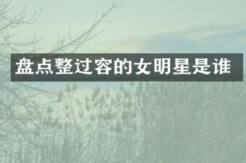 盘点整过容的女明星是谁
