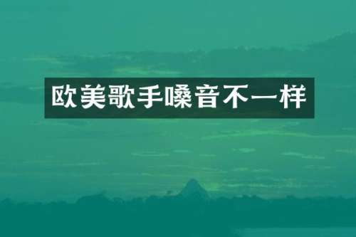 欧美歌手嗓音不一样
