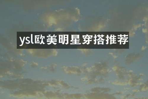 ysl欧美明星穿搭推荐