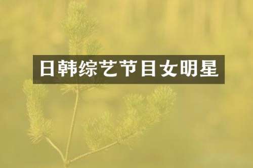 日韩综艺节目女明星