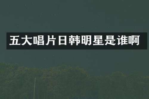 五大唱片日韩明星是谁啊