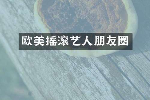 欧美摇滚艺人朋友圈