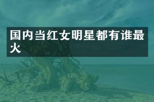 国内当红女明星都有谁最火