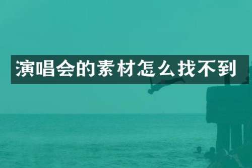 演唱会的素材怎么找不到
