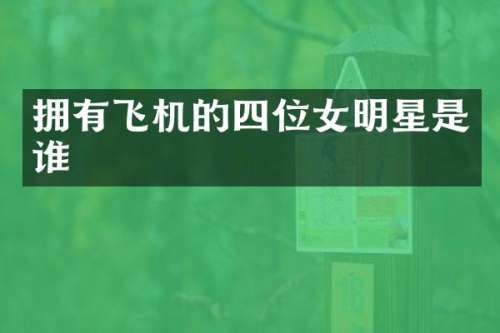 拥有飞机的四位女明星是谁