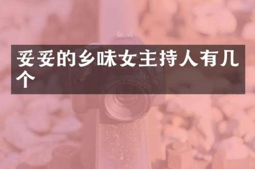 妥妥的乡味女主持人有几个