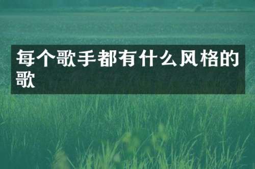 每个歌手都有什么风格的歌