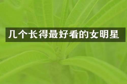 几个长得最好看的女明星