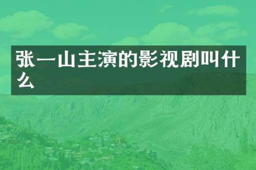 张一山主演的影视剧叫什么