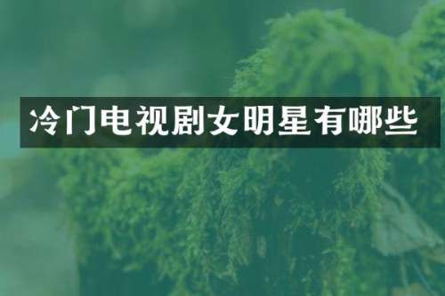 冷门电视剧女明星有哪些
