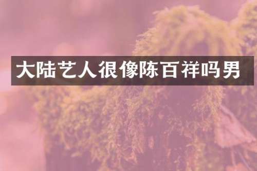 大陆艺人很像陈百祥吗男
