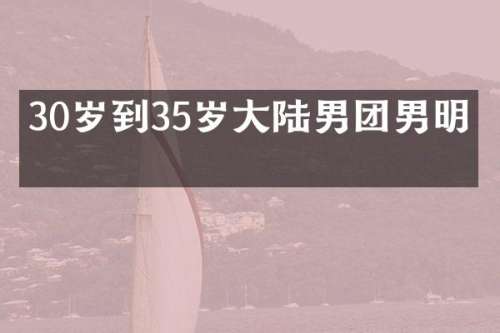 30岁到35岁大陆男团男明星