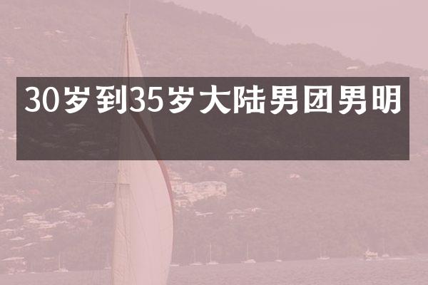 30岁到35岁大陆男团男明星