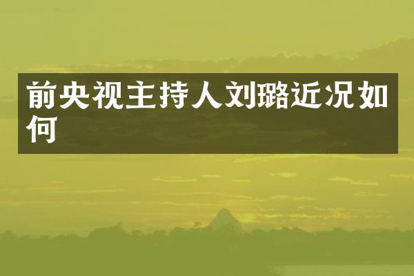 前央视主持人刘璐近况如何