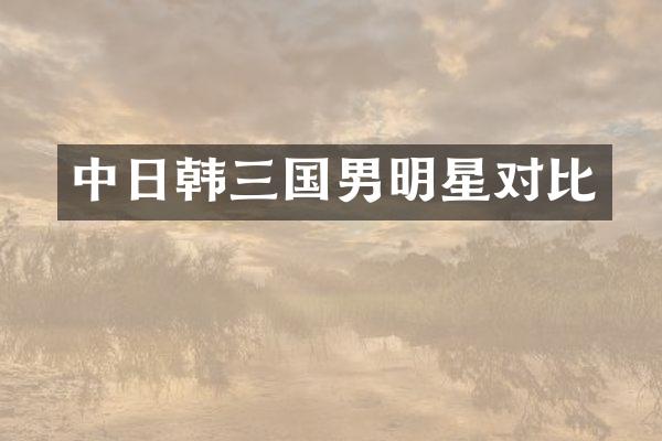 中日韩三国男明星对比