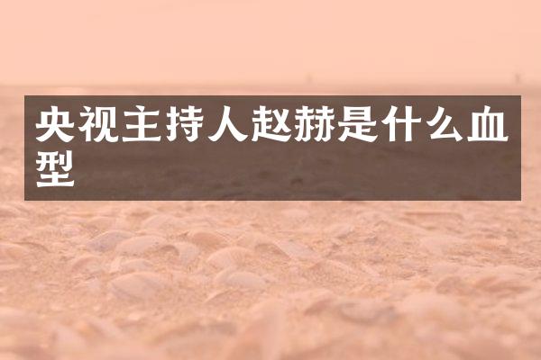 央视主持人赵赫是什么血型