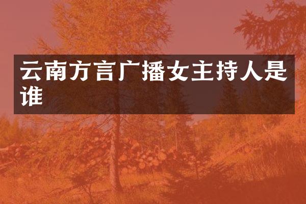 云南方言广播女主持人是谁
