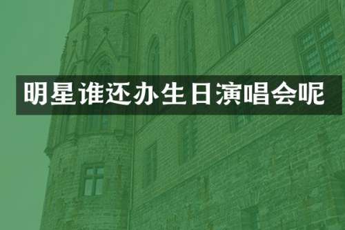 明星谁还办生日演唱会呢