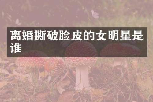 离婚撕破脸皮的女明星是谁