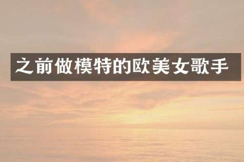之前做模特的欧歌手